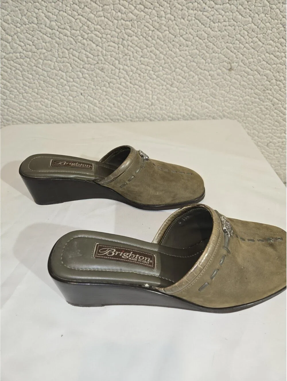 Brighton Wedge Sandals Sz 7.5 Ilsa Italy Preppy Work Party